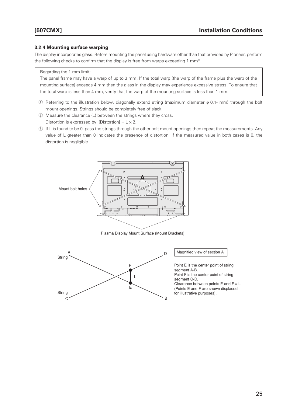25 installation conditions, 507cmx | Pioneer PDP 427CMX User Manual | Page 25 / 288