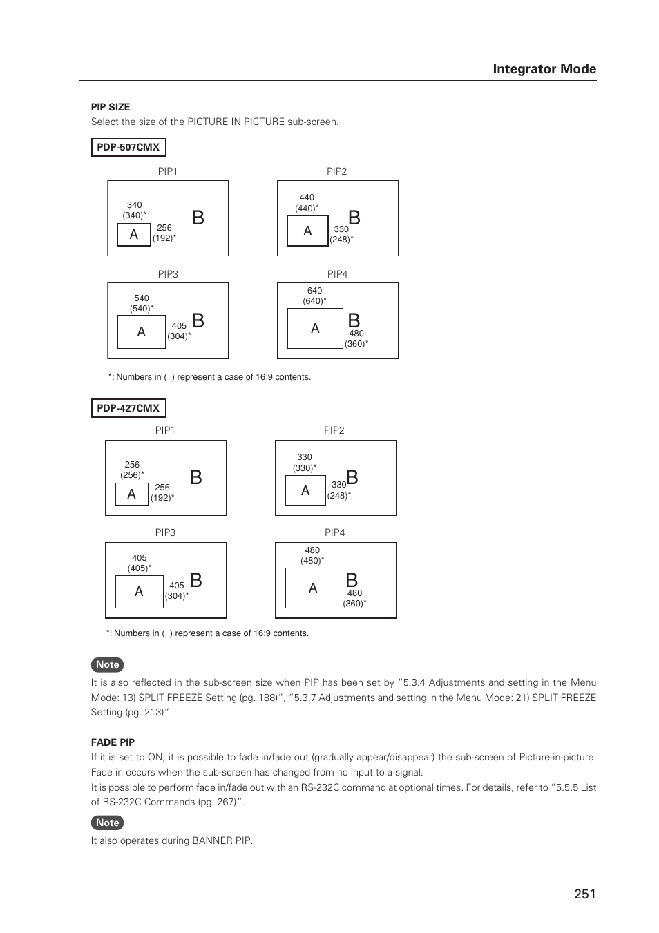 251 integrator mode | Pioneer PDP 427CMX User Manual | Page 251 / 288