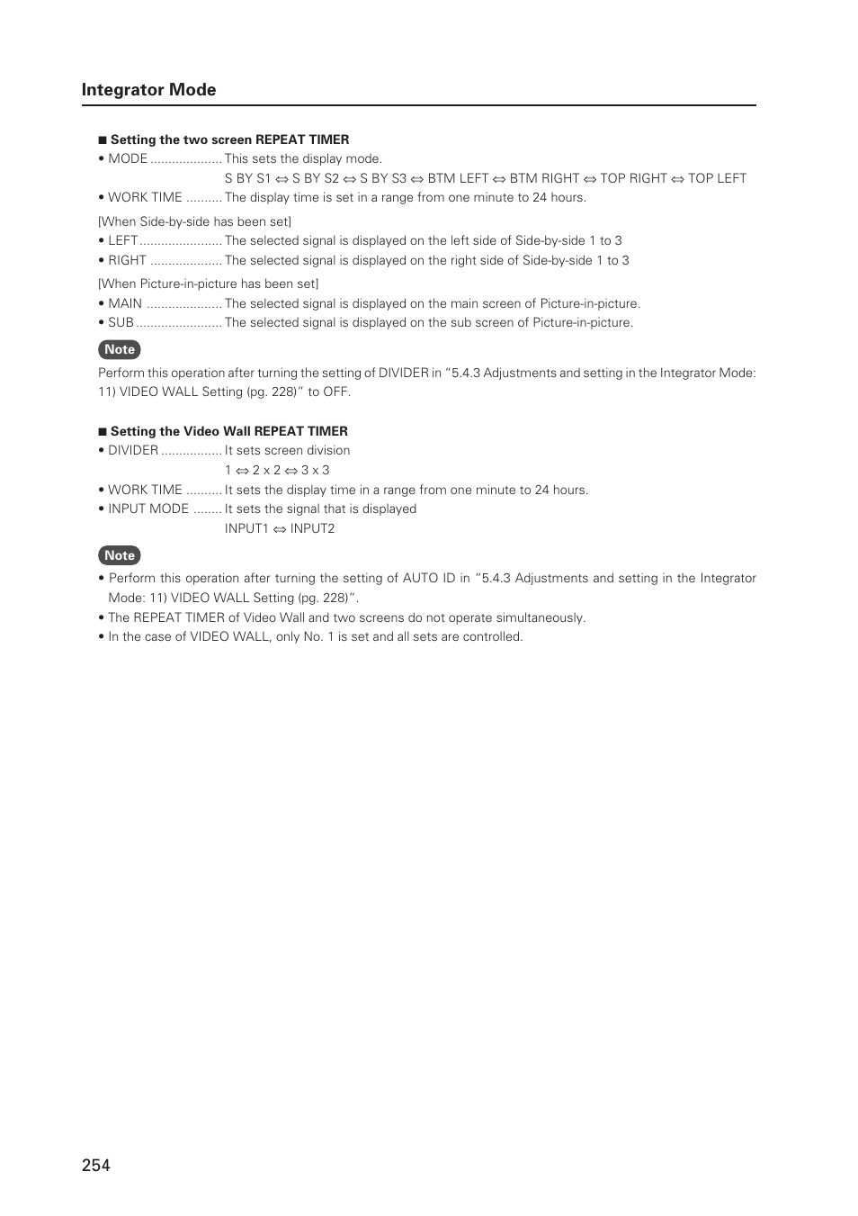 254 integrator mode | Pioneer PDP 427CMX User Manual | Page 254 / 288