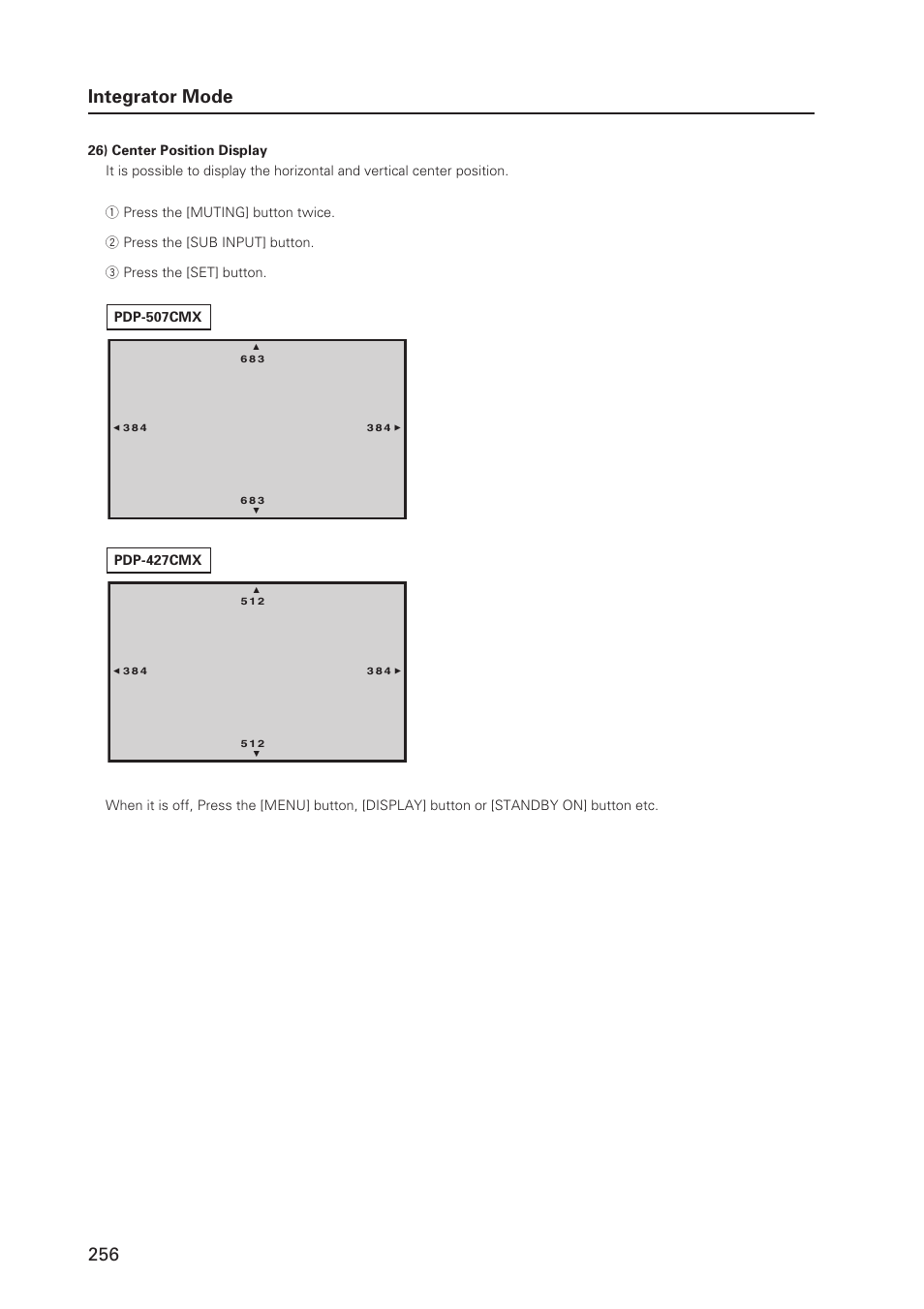 256 integrator mode | Pioneer PDP 427CMX User Manual | Page 256 / 288