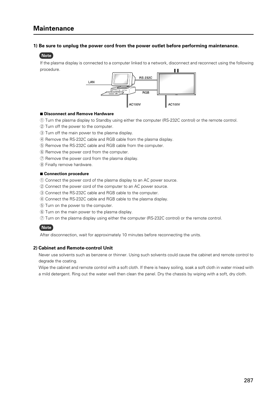 Maintenance | Pioneer PDP 427CMX User Manual | Page 287 / 288