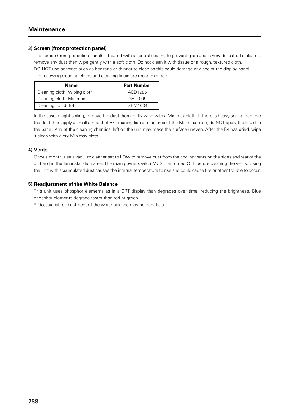 288 maintenance | Pioneer PDP 427CMX User Manual | Page 288 / 288