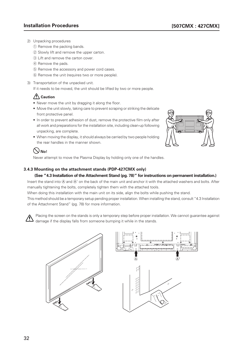 Pioneer PDP 427CMX User Manual | Page 32 / 288