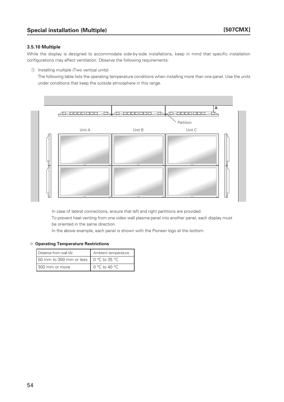 Special installation (multiple) | Pioneer PDP 427CMX User Manual | Page 54 / 288