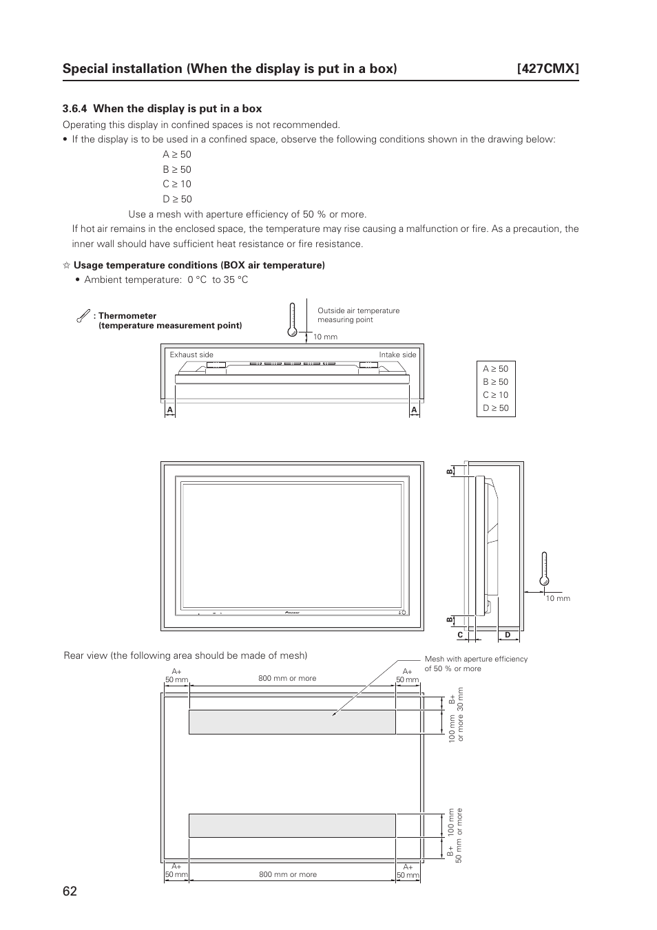4 when the display is put in a box | Pioneer PDP 427CMX User Manual | Page 62 / 288
