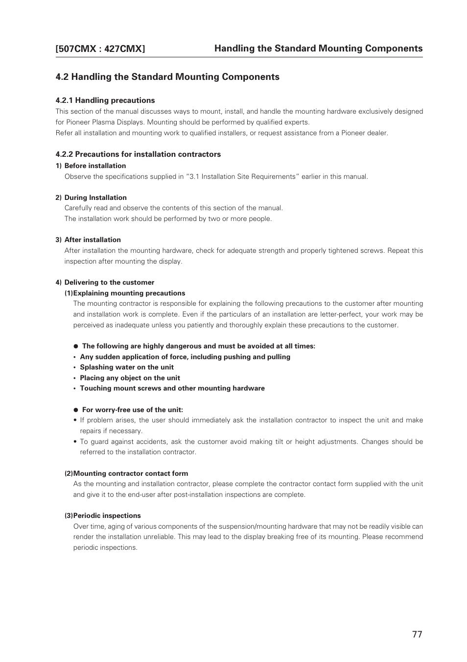 Pioneer PDP 427CMX User Manual | Page 77 / 288