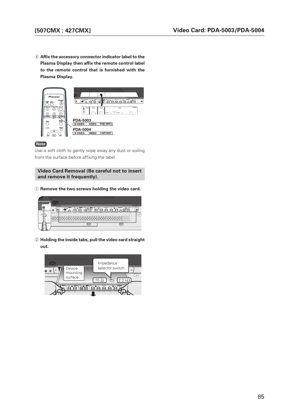 Pioneer PDP 427CMX User Manual | Page 85 / 288