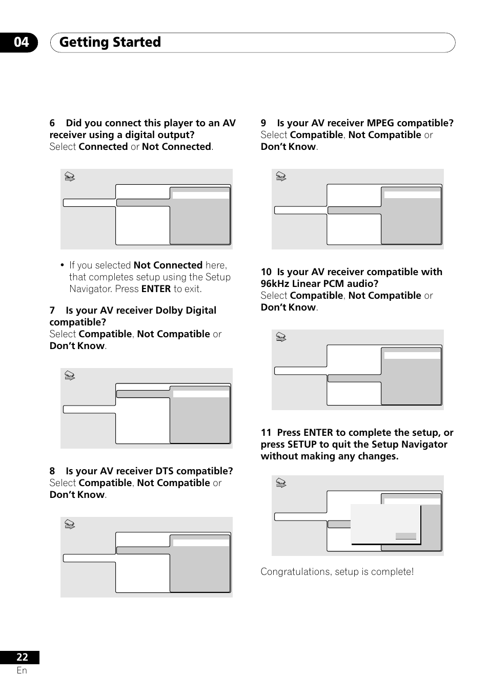 Getting started 04 | Pioneer DV-350  EN User Manual | Page 22 / 56