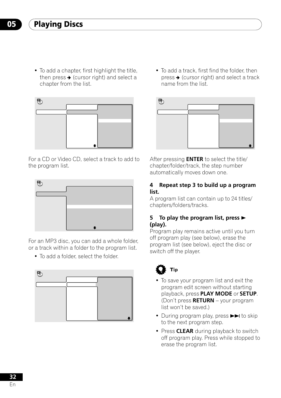 Playing discs 05 | Pioneer DV-350  EN User Manual | Page 32 / 56