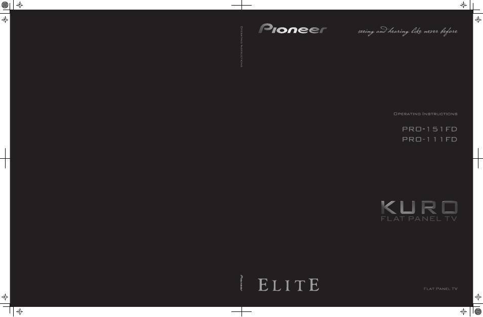 Pioneer Elite KURO PRO 151FD User Manual | 167 pages