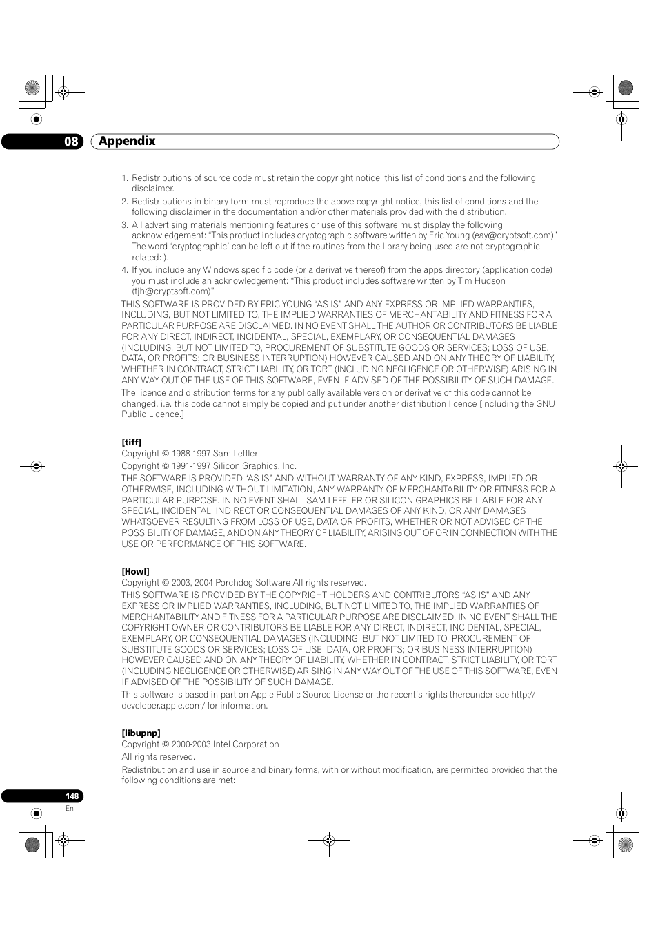 08 appendix | Pioneer Elite KURO PRO 151FD User Manual | Page 148 / 167