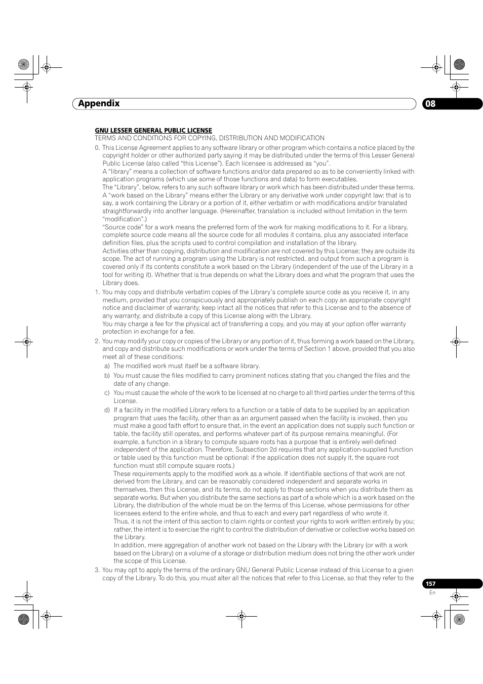 08 appendix | Pioneer Elite KURO PRO 151FD User Manual | Page 157 / 167