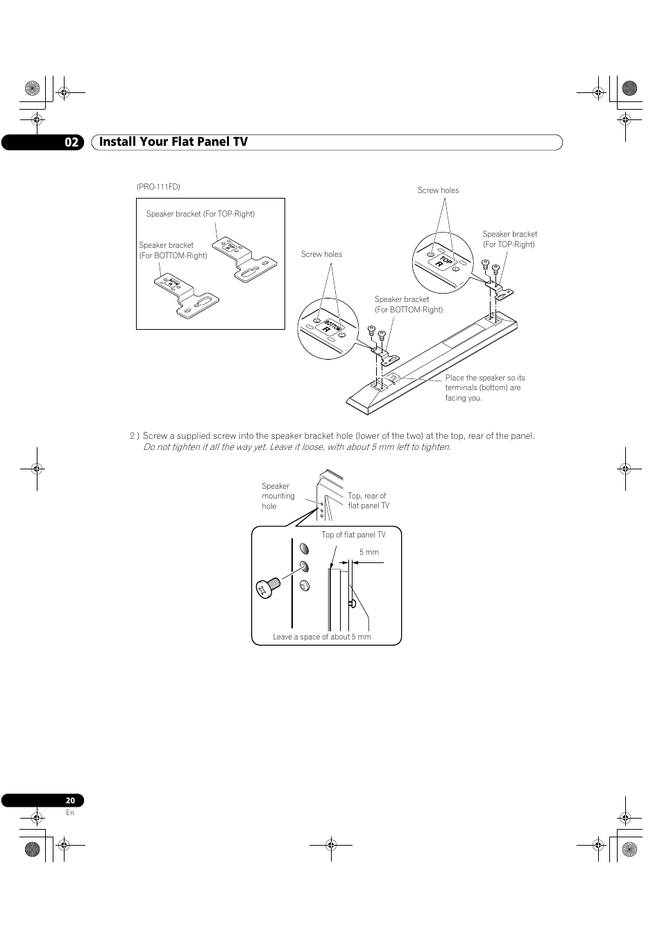02 install your flat panel tv | Pioneer Elite KURO PRO 151FD User Manual | Page 20 / 167
