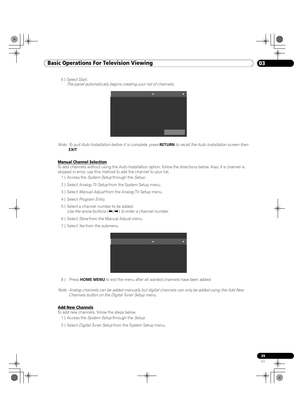 Basic operations for television viewing 03 | Pioneer Elite KURO PRO 151FD User Manual | Page 39 / 167
