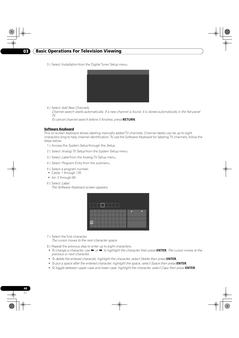 03 basic operations for television viewing | Pioneer Elite KURO PRO 151FD User Manual | Page 40 / 167