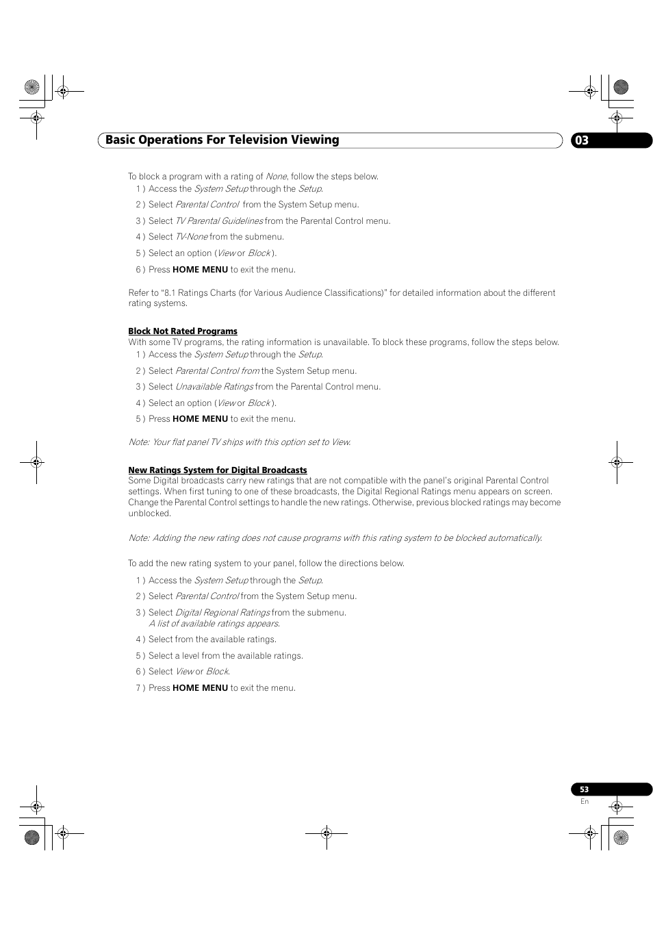 Basic operations for television viewing 03 | Pioneer Elite KURO PRO 151FD User Manual | Page 53 / 167