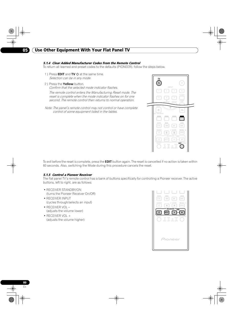 05 use other equipment with your flat panel tv | Pioneer Elite KURO PRO 151FD User Manual | Page 80 / 167