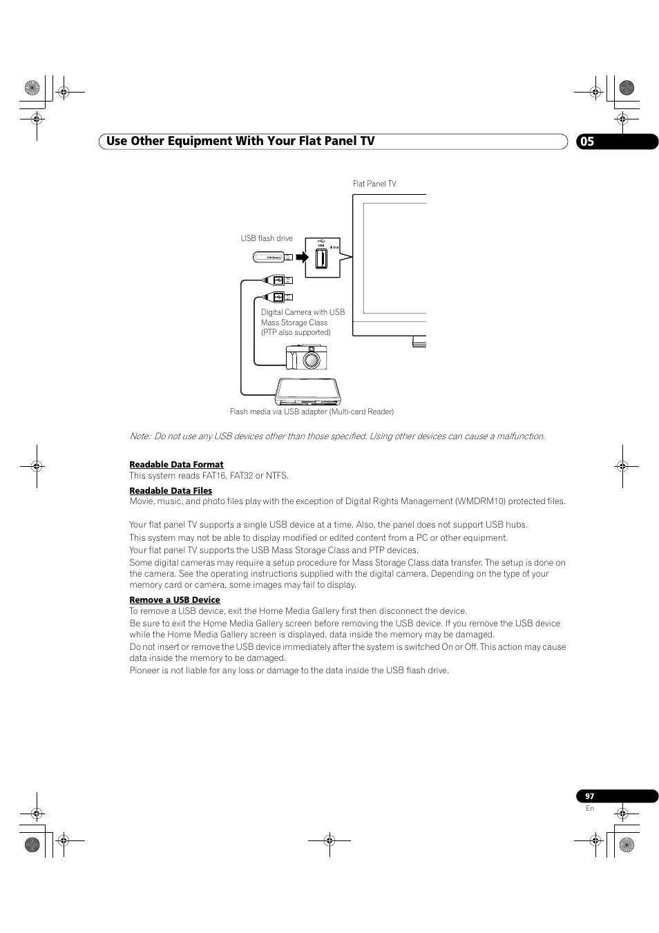 Use other equipment with your flat panel tv 05 | Pioneer Elite KURO PRO 151FD User Manual | Page 97 / 167