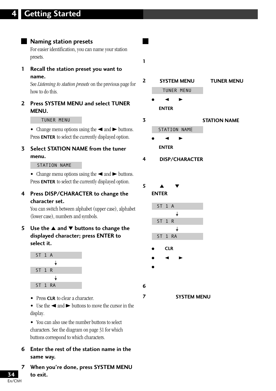 Naming station presets, Getting started 4 | Pioneer S-DV77ST User Manual | Page 34 / 100