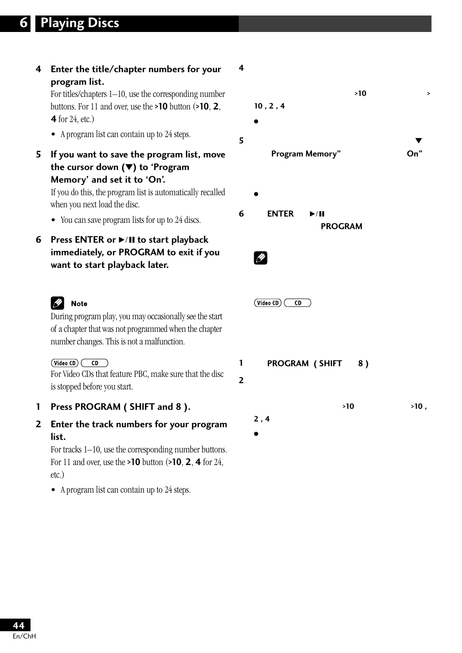 Playing discs 6 | Pioneer S-DV77ST User Manual | Page 44 / 100