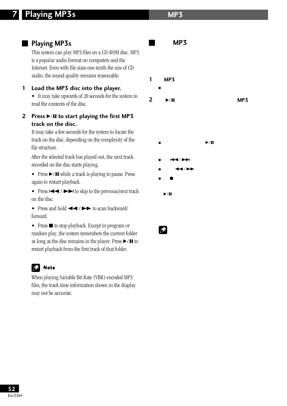 Playing mp3s, Playing mp3s 7, Mp3 playing mp3s | Pioneer S-DV77ST User Manual | Page 52 / 100