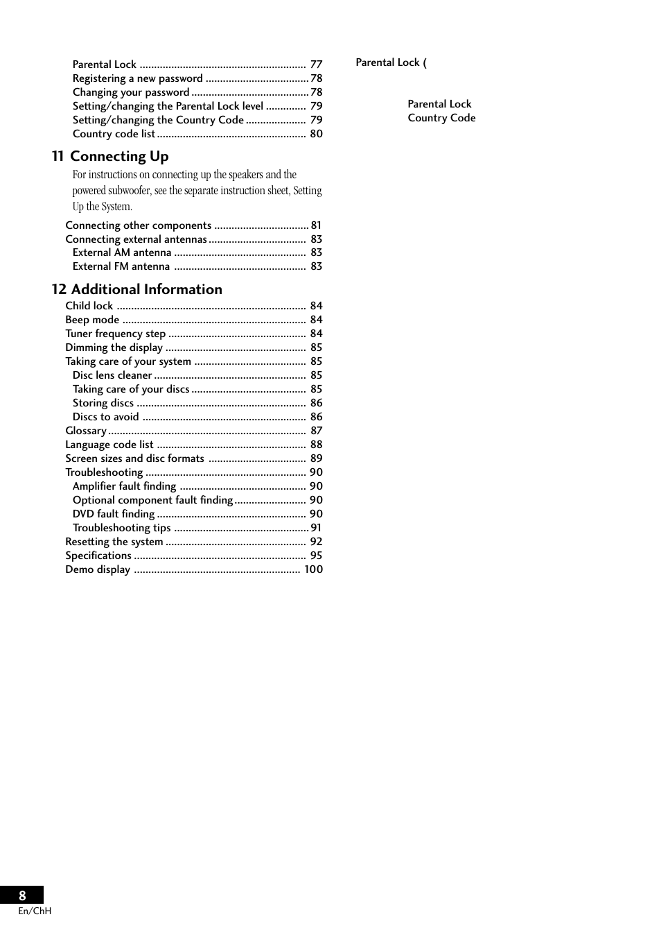 11 connecting up, 12 additional information | Pioneer S-DV77ST User Manual | Page 8 / 100