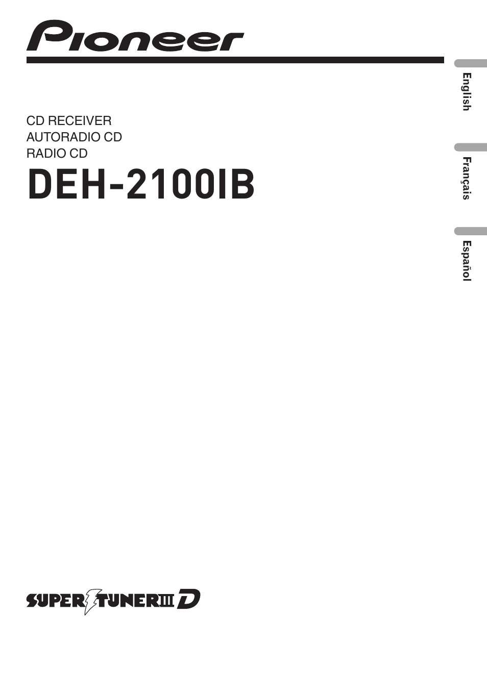 Pioneer DEH-2100IB User Manual | 84 pages