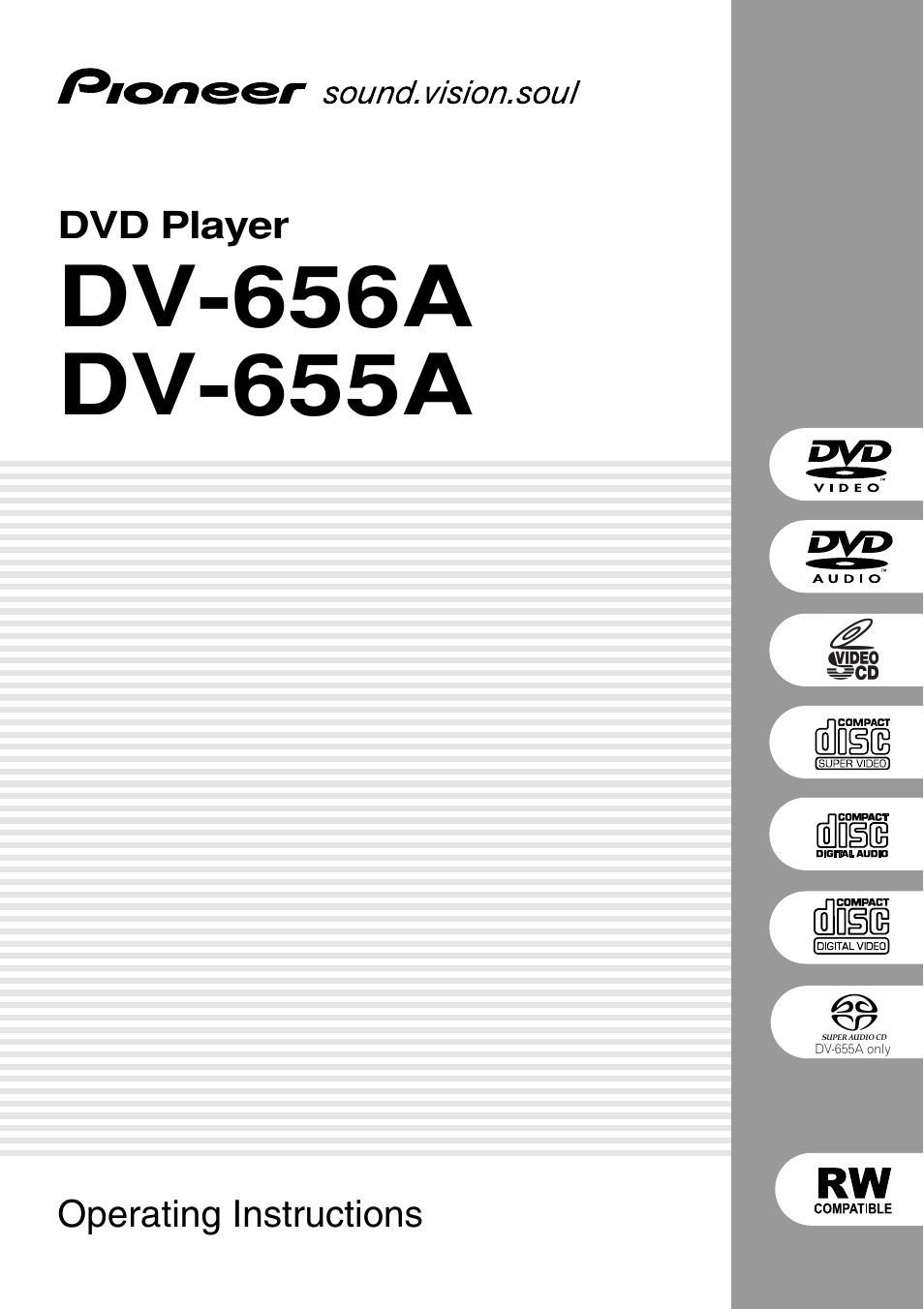 Pioneer DV-656A User Manual | 80 pages