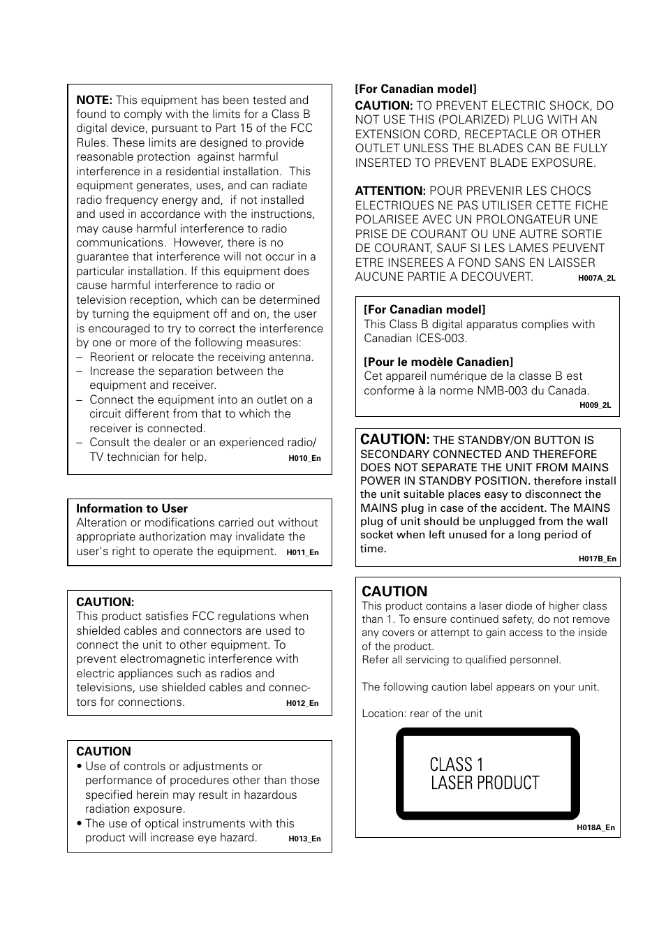 Caution | Pioneer DV-656A User Manual | Page 4 / 80