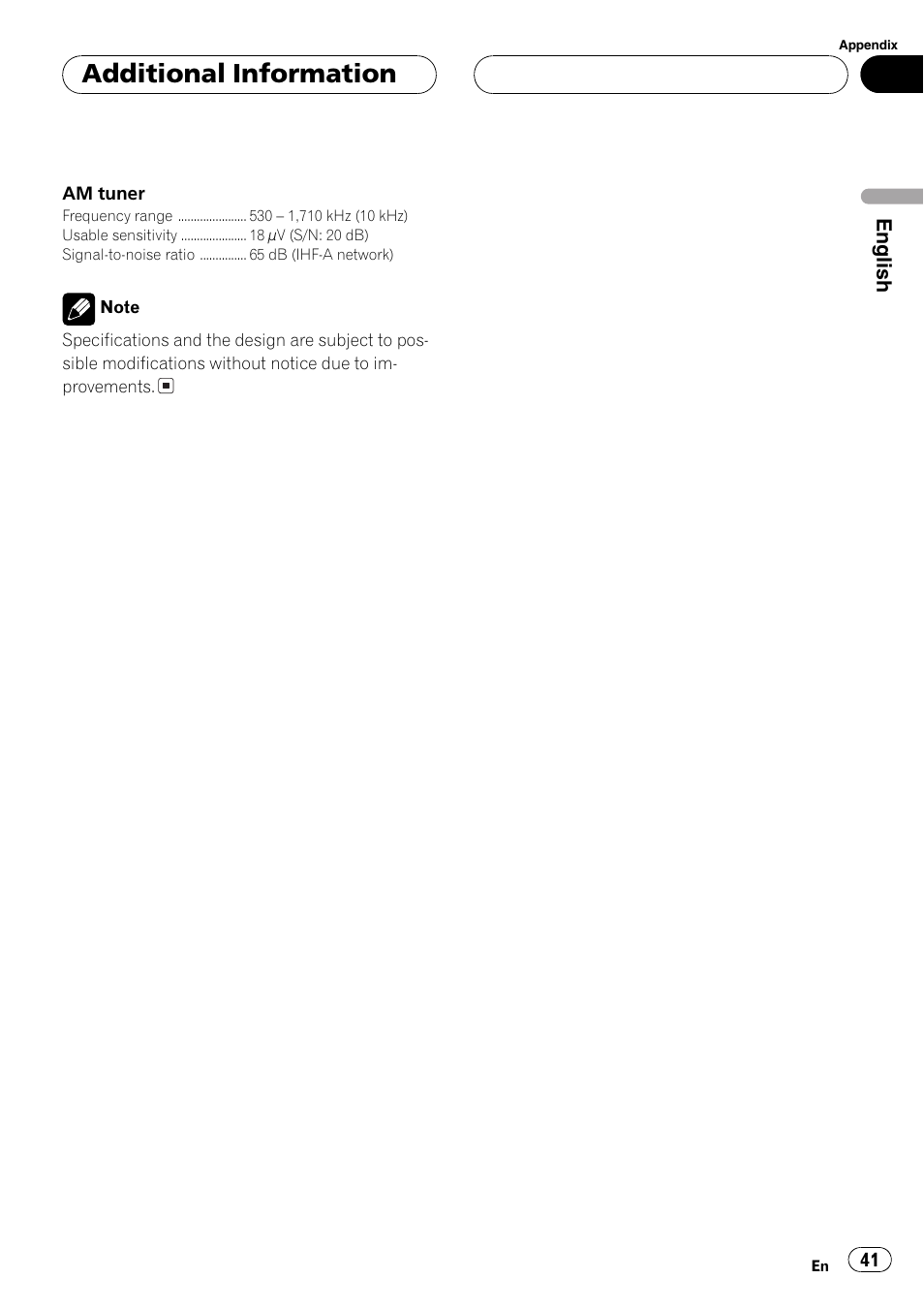 Additional information | Pioneer DEH-P360 User Manual | Page 41 / 124