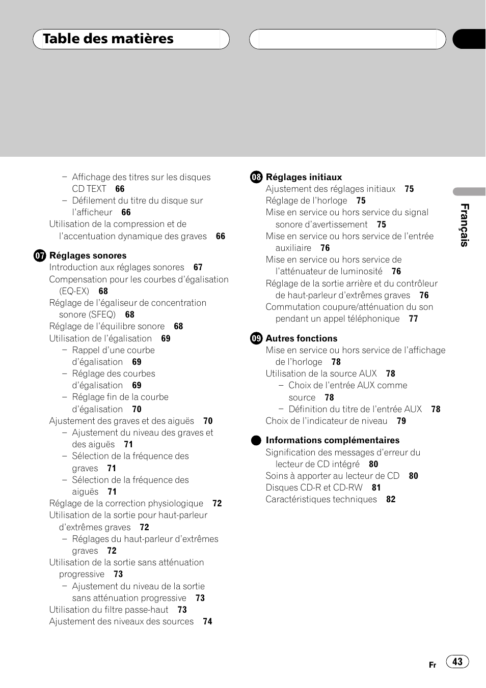 Pioneer DEH-P360 User Manual | Page 43 / 124