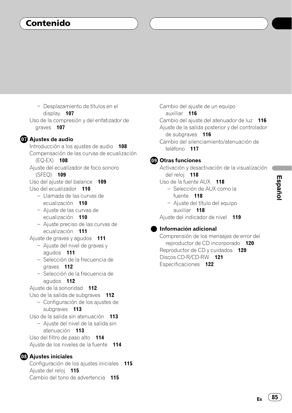 Pioneer DEH-P360 User Manual | Page 85 / 124