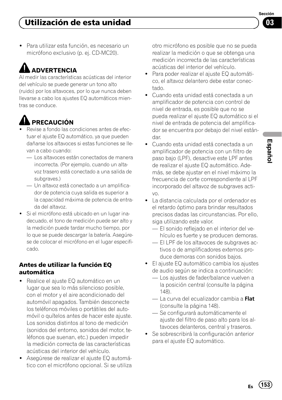 03 utilización de esta unidad | Pioneer MVH-P8200BT User Manual | Page 153 / 184