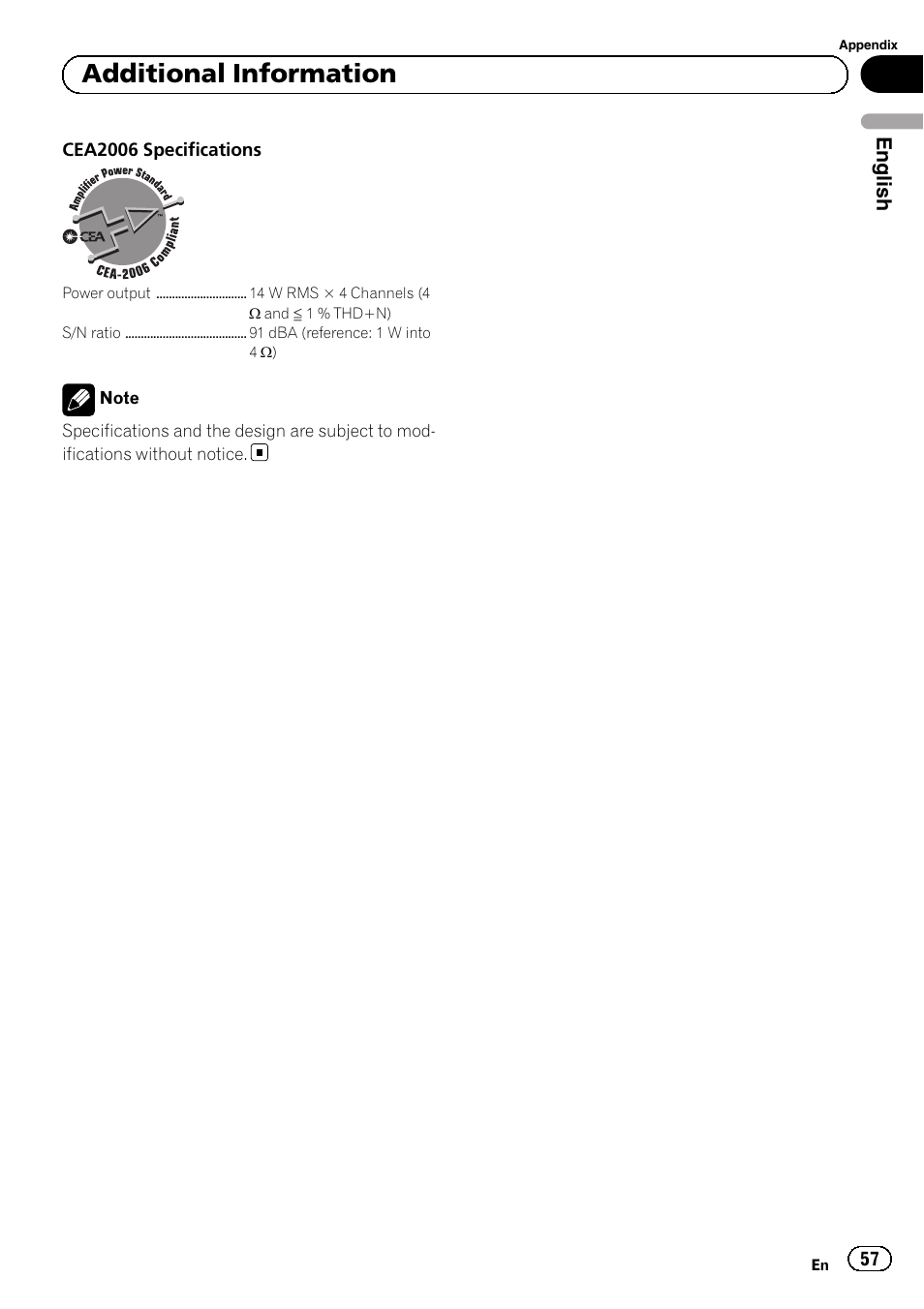 Additional information, English | Pioneer MVH-P8200BT User Manual | Page 57 / 184