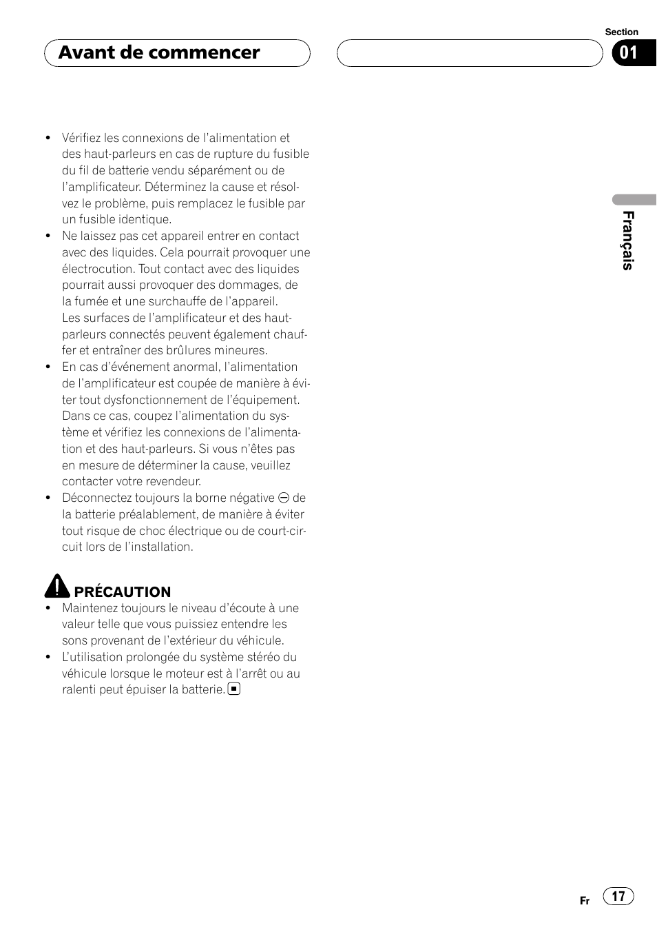 Avant de commencer | Pioneer BRIDGEABLE GM-6400F User Manual | Page 17 / 45