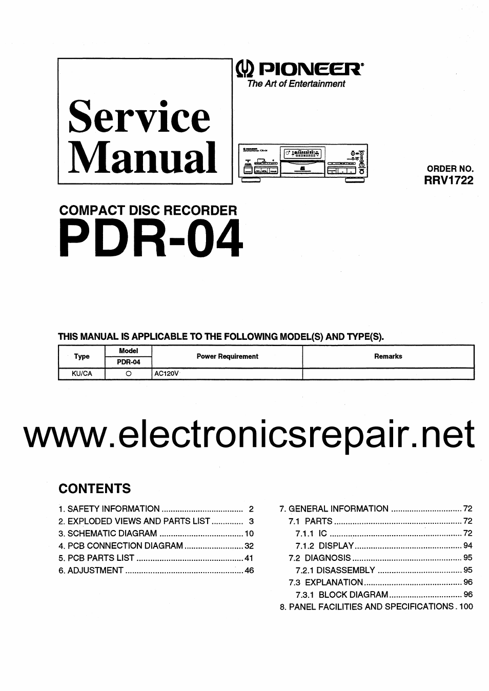 Pioneer PDR-04 User Manual | 102 pages