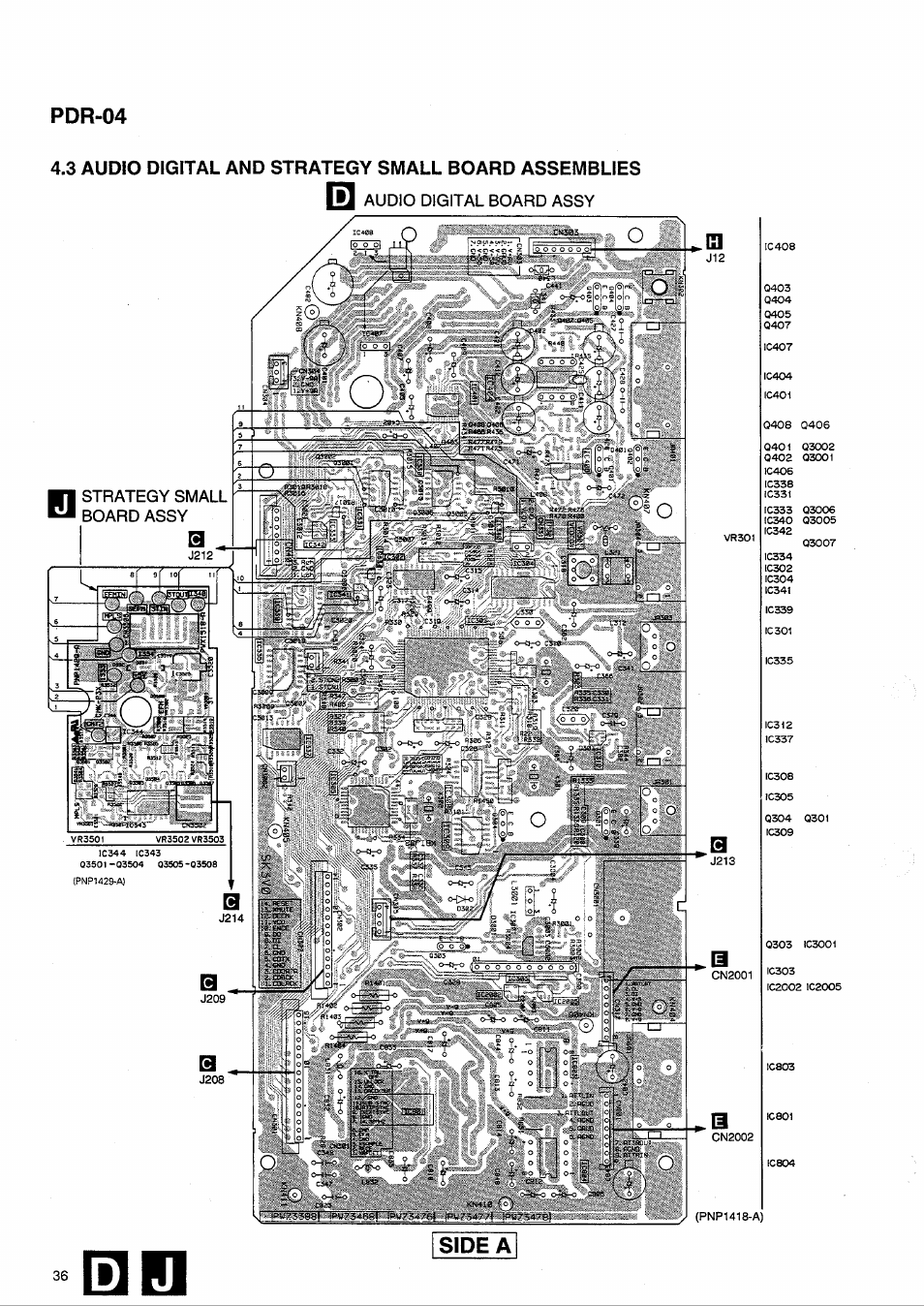 Pdr-04, H audio digital board assy | Pioneer PDR-04 User Manual | Page 36 / 102