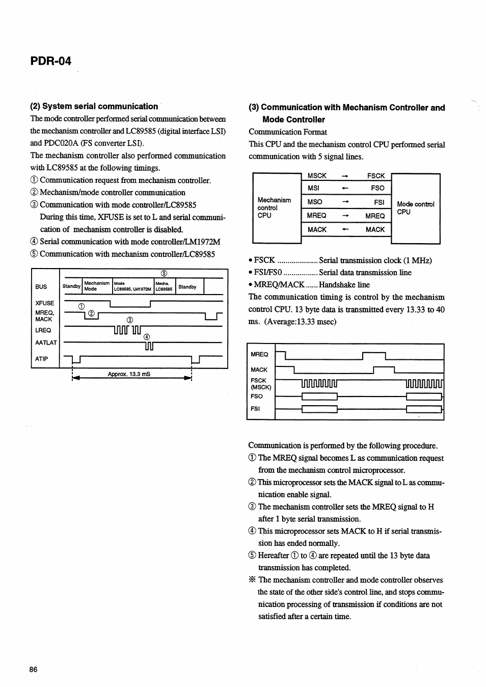 2) system serial communication, Pdr-04 | Pioneer PDR-04 User Manual | Page 86 / 102