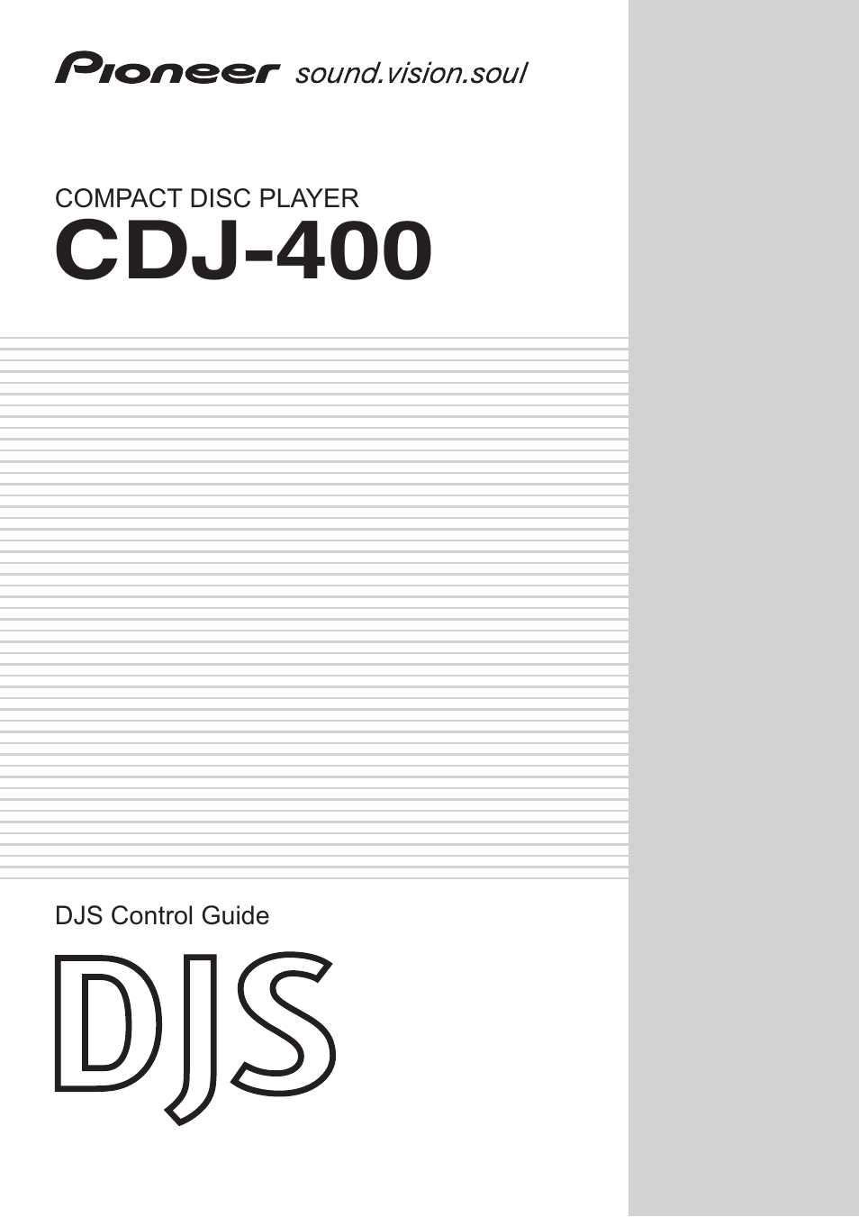 Pioneer DJS CDJ-400 User Manual | 10 pages