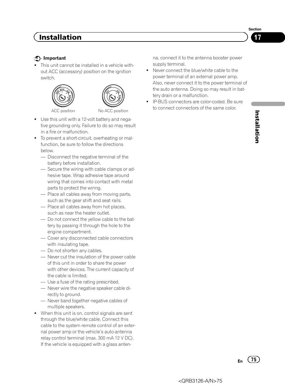 Installation | Pioneer AVH-P3300BT User Manual | Page 75 / 112