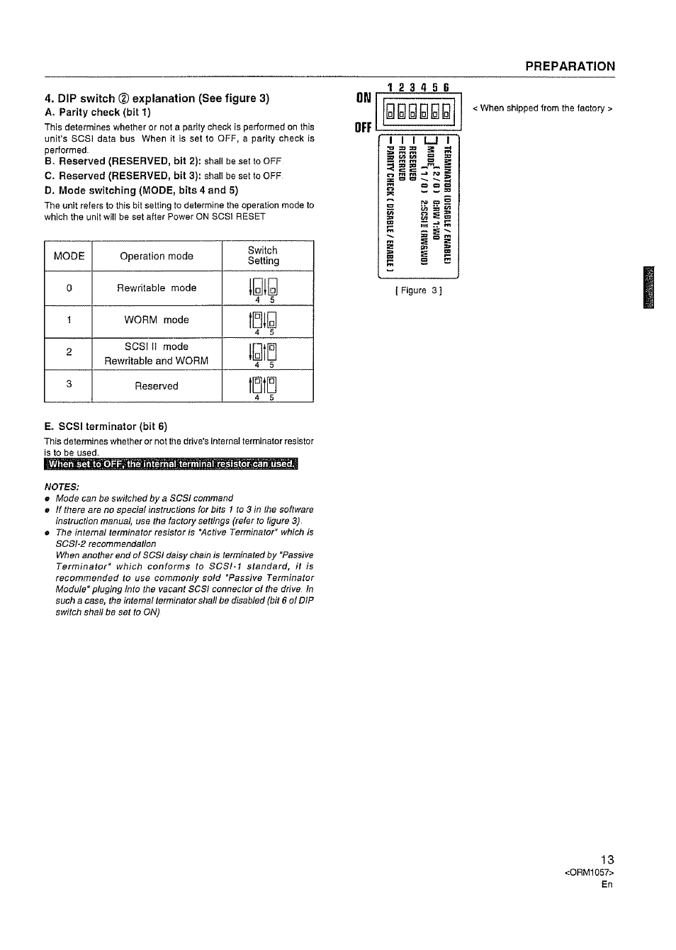 Preparation, Dip switch cd explanation (see figure 3), I0t0 | T0t0, On off | Pioneer DE-SH9101 User Manual | Page 6 / 10