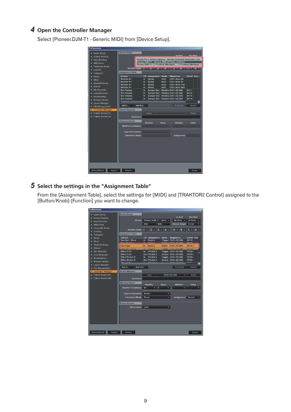 Pioneer TRAKTOR 2 DJM-T1 User Manual | Page 9 / 18