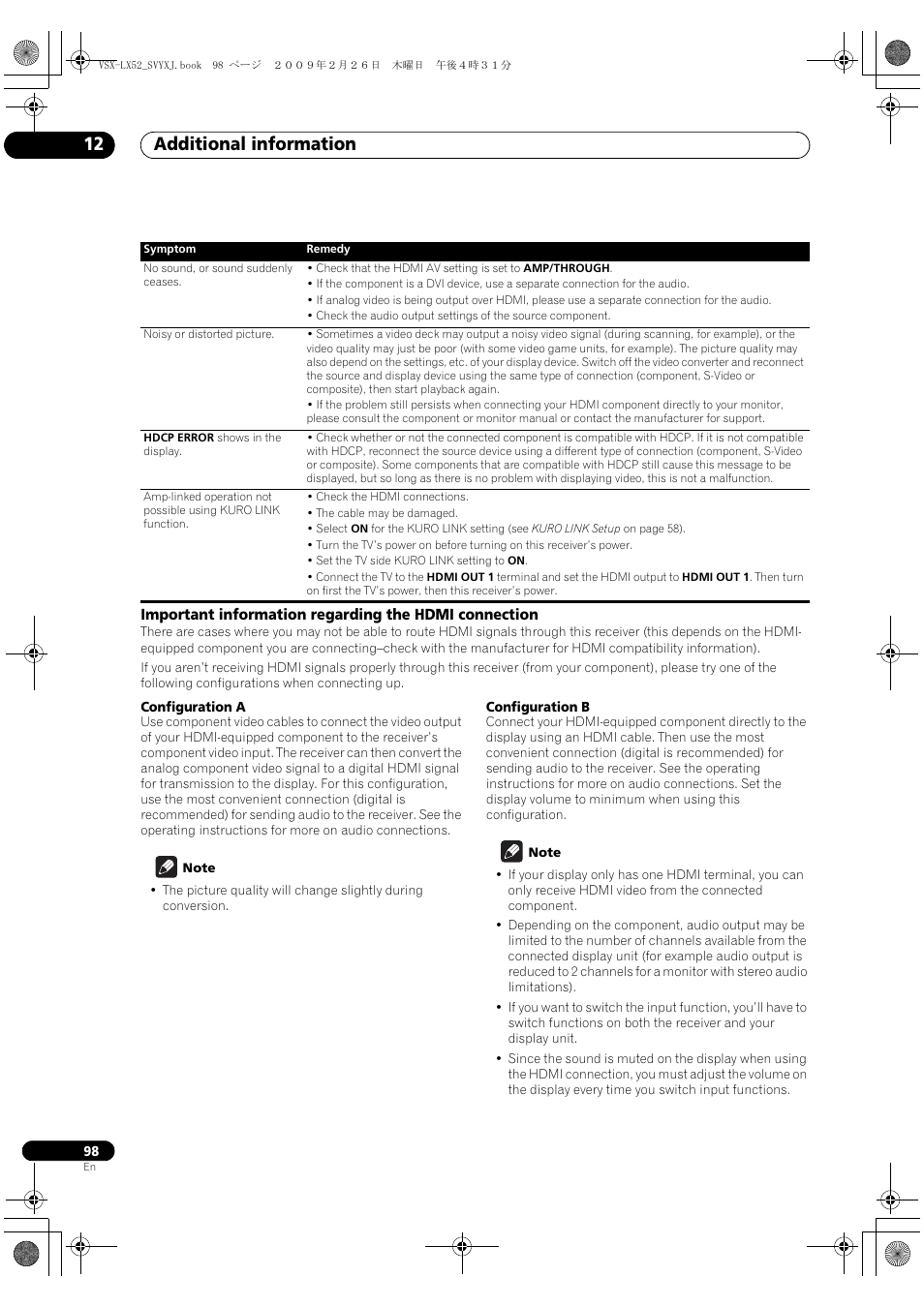 Additional information 12 | Pioneer VSX-LX52 User Manual | Page 98 / 116