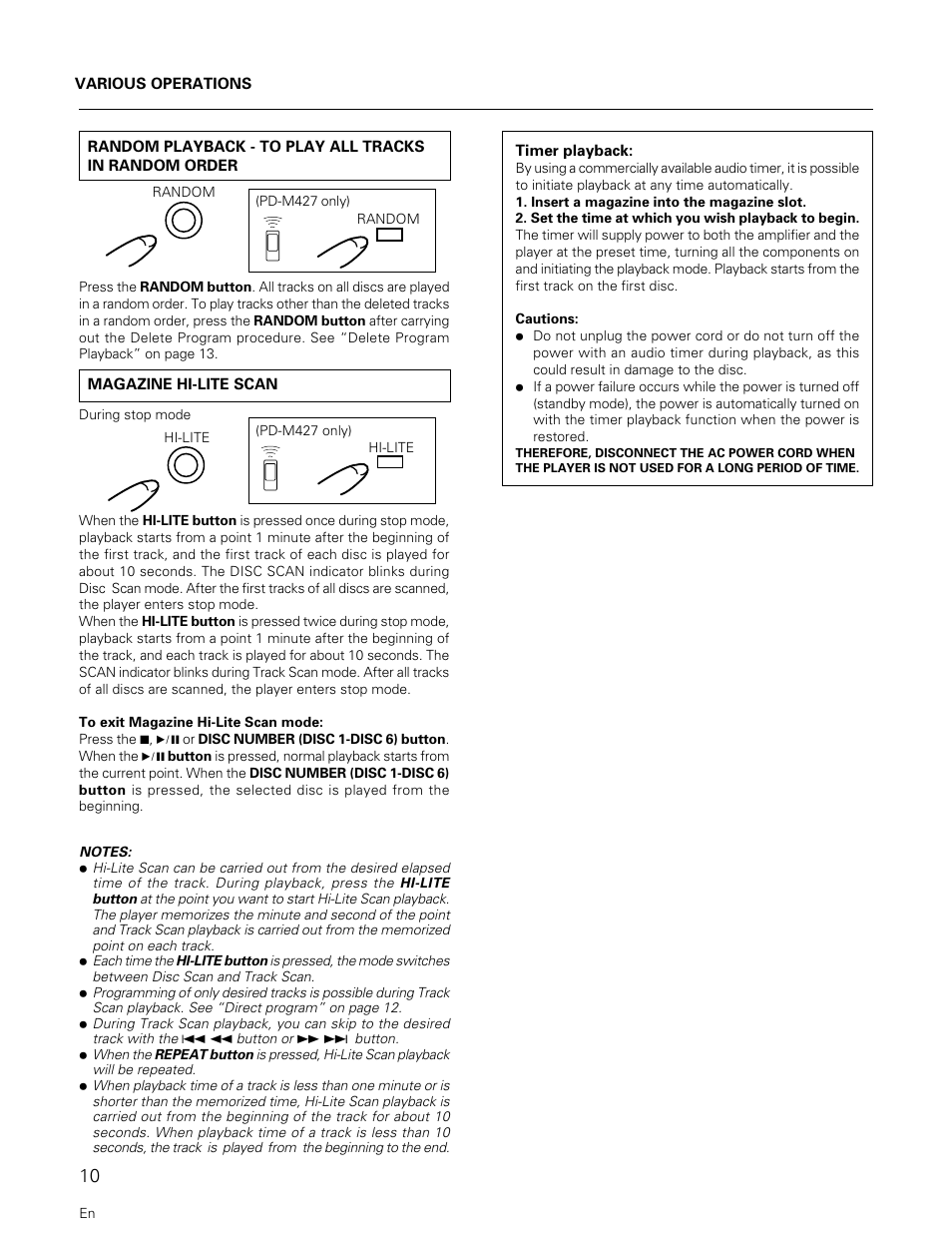 Pioneer PD-M427 User Manual | Page 10 / 40