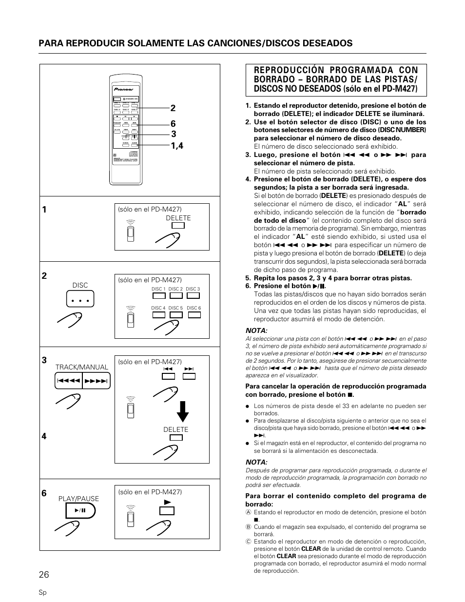 Pioneer PD-M427 User Manual | Page 26 / 40
