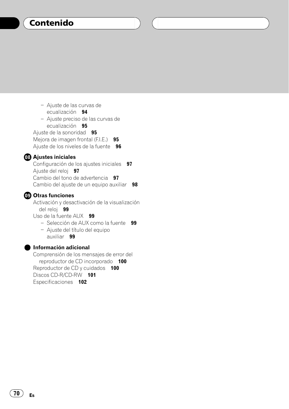 Pioneer DEH-P2600 User Manual | Page 70 / 103