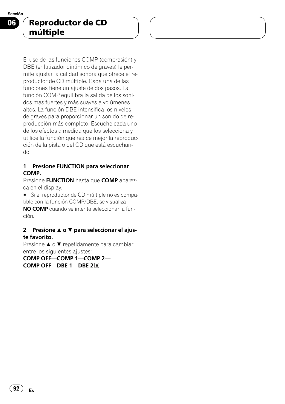 Reproductor de cd múltiple | Pioneer DEH-P2600 User Manual | Page 92 / 103