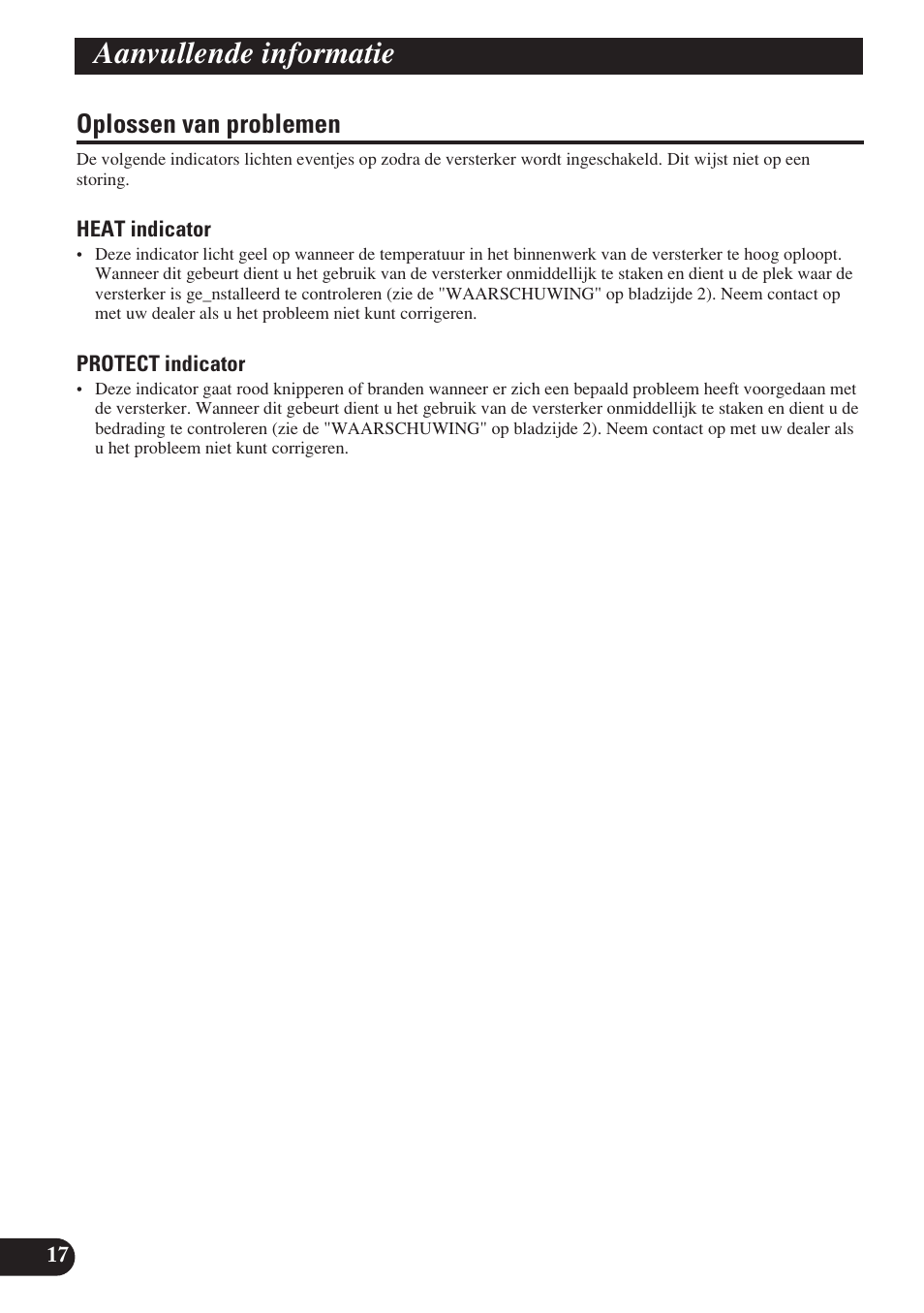 Aanvullende informatie, Oplossen van problemen | Pioneer D1200SPL User Manual | Page 108 / 128