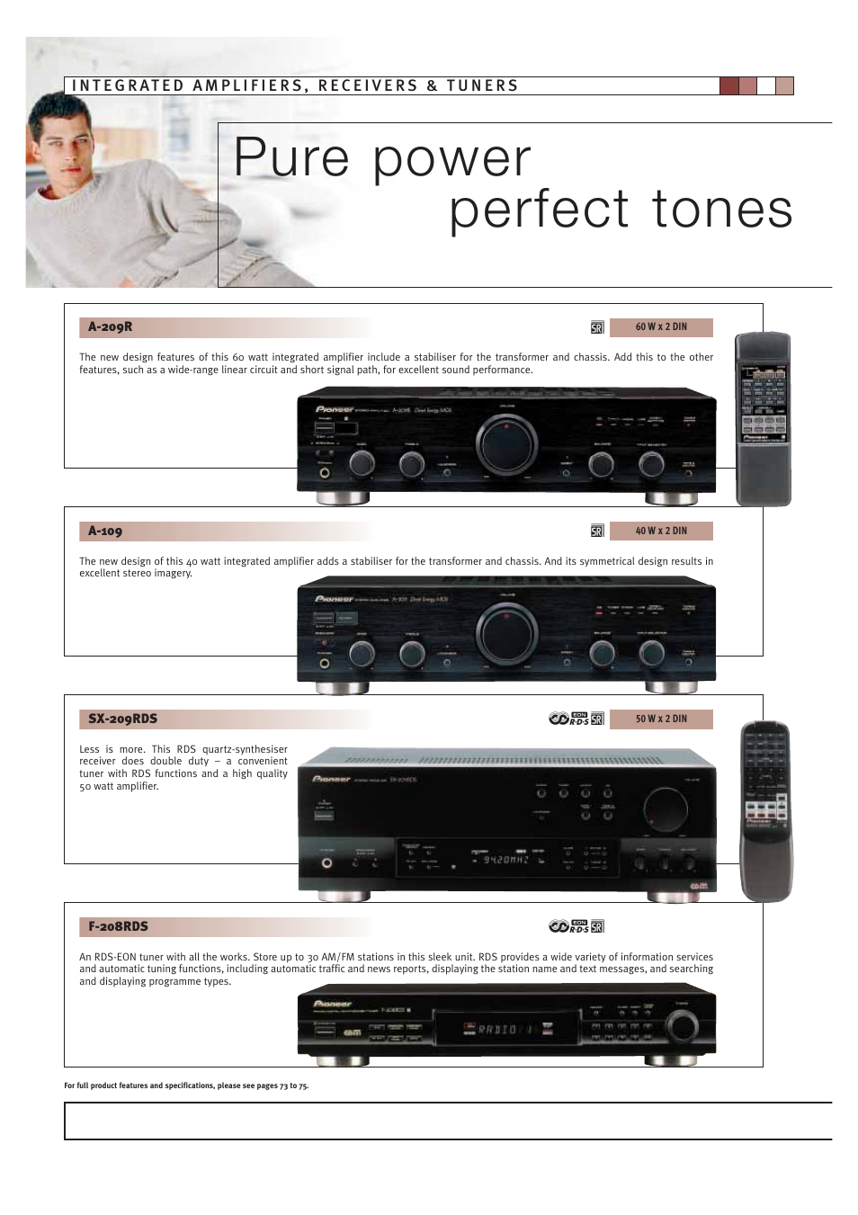 Pure power perfect tones | Pioneer HOME CINEMA SYSTEMS User Manual | Page 44 / 80