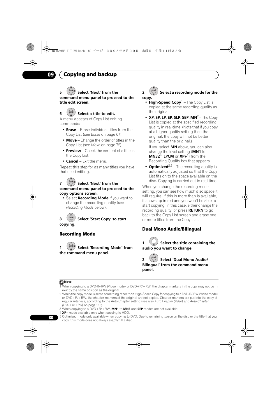Copying and backup 09 | Pioneer DVR-660H-S User Manual | Page 80 / 140